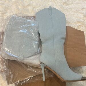 Denim Elegant Blue Women's Boots